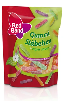 Obrázok produktu pre Farebné žuvačky Red Band s cukrom a superkyslou konzistenciou 200g