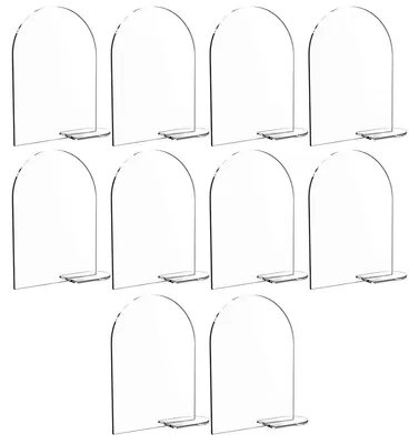 10 Acryl-Tischschilder, blank, transparent, mit Ständer