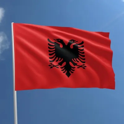 Produktbild von Flagge Albaniens, 90 x 150 cm – Polyester, mit Mastöse, wetterbeständig