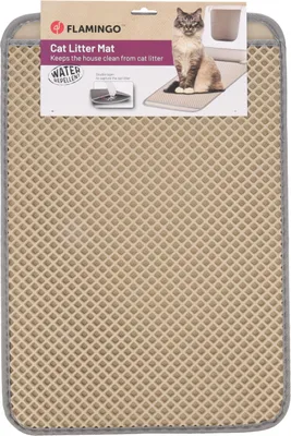 Productafbeelding van Flamingo kattenbakmat, rechthoekig, beige, afmetingen: 61 x 41 x 1,3 cm