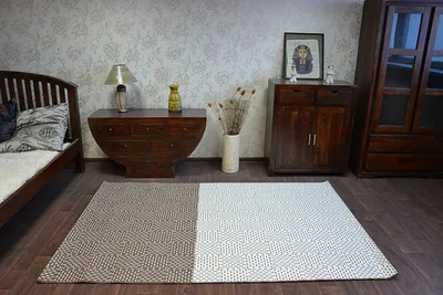 Produktbild von Teppich FLAT  48722/608 Zweifarben - creme braun braun 200x290 cm