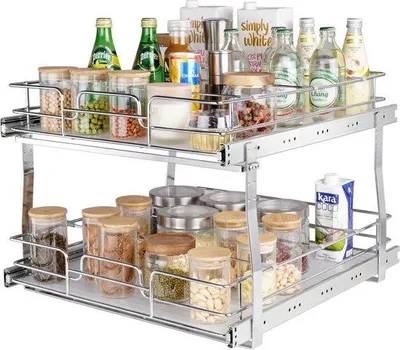 Produktbild von Famanu Ausziehbare Schrankablage mit 2 Ebenen - 452 x 516 x 80 mm + 474 x 533 x 80 mm