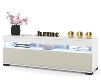 Produktbild von Fernsehschrank TV-Lowboard PLAY STEHEND Mit LED Weiß Matt/Cashmere 140cm