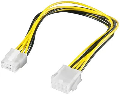 Image de Goobay 51361 Câble d'alimentation PC Rallonge EPS, 8 Pin, 0.28 m - EPS mâle > EPS femelle