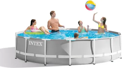 Produktbild von Intex 26756GN, 32695 l, Gerahmter Pool, Erwachsener & Kind, Leiter, Grau, 109,9 kg