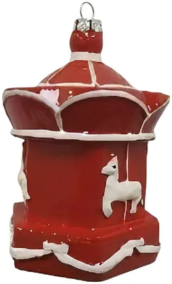 Produktbild von Weihnachtsanhänger Kunststoff Rentier-Motiv 8x11 cm Rot-Weiß Clayre & Eef 67084