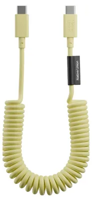 Immagine prodotto di Native Union, cavo a spirale da USB-C a USB-C da 60 W, 1,2 m, serie POP, ricarica rapida, giallo