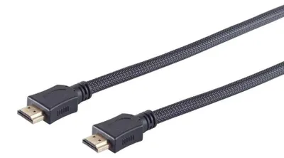 Image de Câble HDMI, gainé, en nylon, noir, 15 mètres