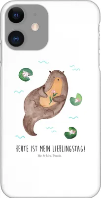 Produktbild von Mr. & Mrs. Panda Iphone 11 Handyhülle Otter Seerose - Weiß - Geschenk, XS, XR, Wasser, Cover, Seeotter, Handy Schutzhülle, Fluss, Lieblingstag