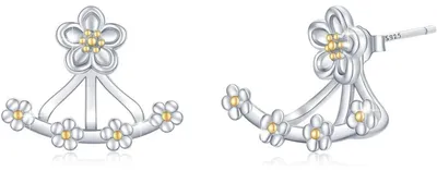 Produktbild von Ohrstecker 925 Sterling Silber Blumen Kristall Hypoallergen für Damen Mädchen