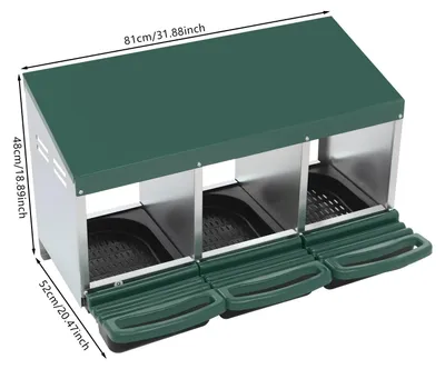 Image de Pondoir - Nichoir pour la ponte - Plastique - Spacieux - Pratique - Facile à nettoyer - Pour poules et canards - Vert
