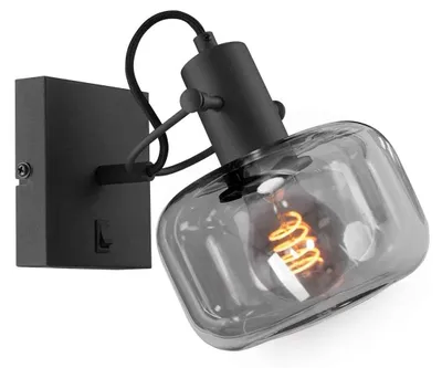 Produktbild von Wandleuchte - schwarz - Glaslic - glas metall - designlampe - E27 - 3864ZW - Steinhauer