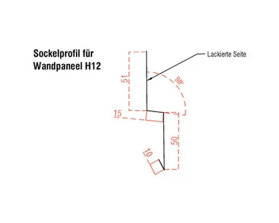 Obrázek produktu pro Soklová lišta pro stěnový panel PRECIT ořech 1000 mm x 51 mm x 15 mm x 50 m