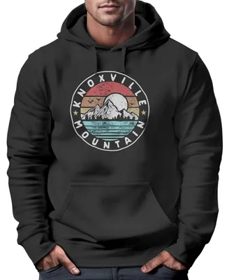Produktbild von Hoodie Herren Knoxville Mountain Logo Adventure Vintage Emblem Berge Kapuzen-Pullover Männer Neverless® schwarz L