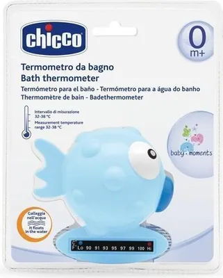 Obrázek produktu pro Teploměr do koupele ryba světle modrá chicco 1 ks