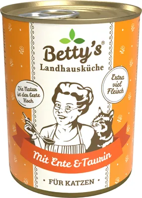 Produktbild von Bettys Landhausküche 6 x 400g Ente Katzenfutter