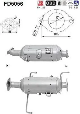 Produktbild von AS FD5056 Dieselpartikelfilter Rußpartikelfilter DPF für MAZDA CX-7 (ER) Euro 5 Abgasanlage Diesel