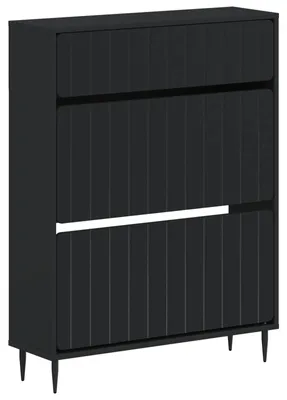 Zdjęcie produktu dla vidaXL Szafka na buty ZWOLLE, 78 x 24 x 103 cm, płyta wiórowa, kolor czarny