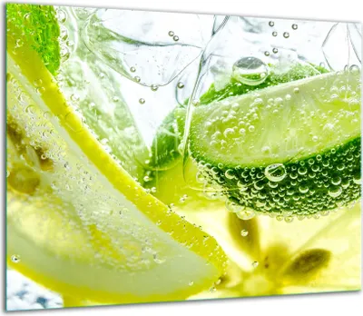 Produktbild von Herdabdeckplatten Glaskeramikkochfeld-Abdeckung Spritzschutz Glas 60x52cm Wasser Obst