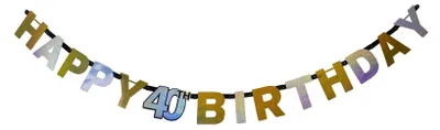 Produktbild von Golden 40th Birthday Girlande 2,13m