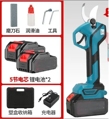 Image de Sécateur sans fil 21 V, moteur sans balais 600 W, capacité de coupe 1,6", 2 batteries 2,0 Ah, écran LCD, lames de rechange