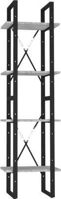Produktbild von vidaXL Bücherregal 4 Fächer Grau Sonoma 40x30x140 cm Holzwerkstoff