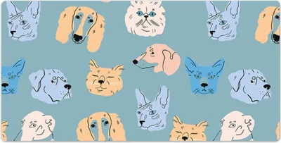 Produktbild von Schreibtischunterlage - 90x45 cm - Mauspad - Tischunterlage - Hunde und Katzen