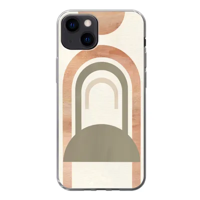 Produktbild von MuchoWow® Handyhülle Schutzhülle Hülle für iPhone 13 Rosa - Grün - Abstrakt Silikon Softcase Handy Hülle - Karteninhaber