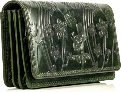 Produktbild von MATADOR VENEDIG Leder Damen Geldbörse RFID Blumen Grün