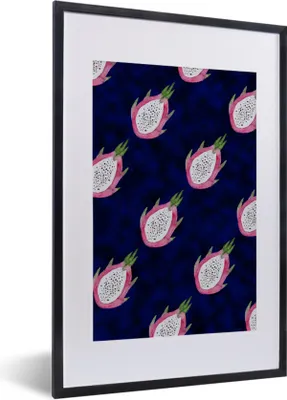 Produktbild von MuchoWow® Gerahmtes Poster Drachenfrucht - Schwarz 40x60 cm - Poster mit Schwarzem Bilderrahmen Wandposter Rahmen Foto Bilder - Poster in Rahmen
