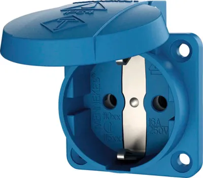 Produktbild von Mennekes 16A2P+E 230V blau 11011 Schuko-Anbau-Steckdose f. Baustromvert