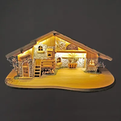 Produktbild von Holzkrippe OHNE FIGUREN 65 cm