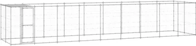 Produktbild von Outdoor-Hundezwinger mit Überdachung Verzinkter Stahl 21,78 m²