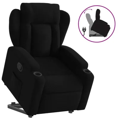 Image de vidaXL Fauteuil relax avec releveur Noir Tissu