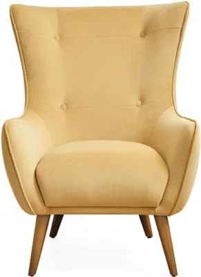 Produktbild von Sessel Ohrensessel Cocktailsessel Stoff Wohnzimmer Polyester Gelb Sitz