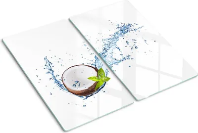 Immagine prodotto di Copertura per piano cottura – Copertura per piano a induzione – Piano di vetro protettivo – 2x30x52 cm – Piani di vetro protettivi per fornelli – Vetro temperato – Cocco e acqua