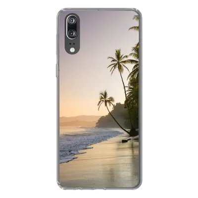 Produktbild von MuchoWow® Handyhülle Schutzhülle Hülle für Huawei P20 Strand - Sonnenuntergang - Tropisch Silikon Softcase Handy Hülle - Hardcover
