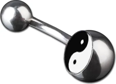 Produktbild von viva-adorno 1 Stück Bauchnabel Piercing Banane 316L Chirurgenstahl 20 verschiedene Motive Z380, S5 Ying Yang