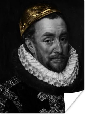 Produktbild von MuchoWow® Poster Wilhelm von Oranien - Adriaen Thomasz - Schwarz - Weiß 120x160 cm - Wandbilder