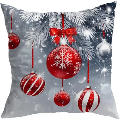 Produktbild von HomeView Dekorative Kissenhülle Weihnachten 50x50cm Festlich