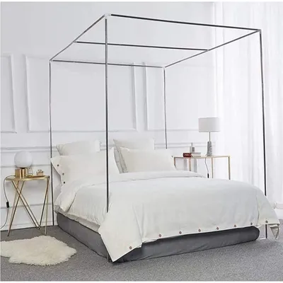 Productafbeelding van Klamboe Houder Vierkant Bed - Roestvrijstalen Klamboe Frame voor Tweepersoonsbedden, Queen, King en California King - 16mm - 1.8x2m