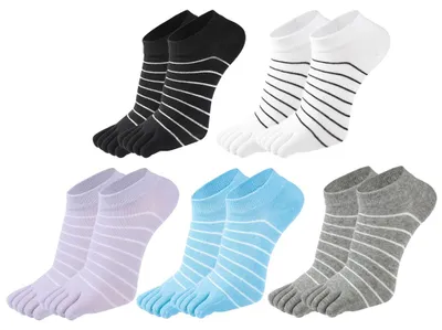 Produktbild von 5 Paar kurze Damen-Fingersocken, Baumwoll-Zehensocken