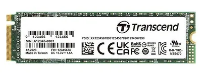 Immagine prodotto di SSD Transcend MTE672A da 256 GB, M.2 2280, PCIe 3.0 x4, NVMe, 3D NAND SLC