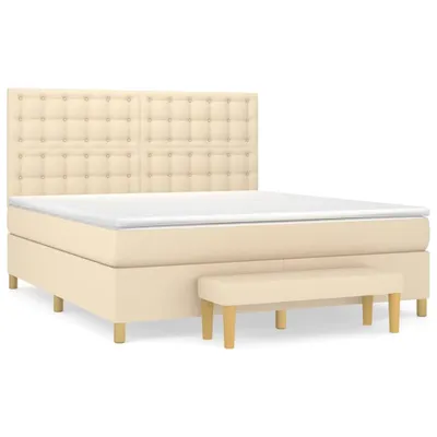 Produktbild von Boxspringbett mit Matratze Creme 160x200 cm Stoff