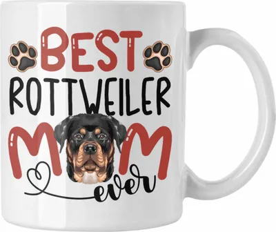 Produktbild von Trendation - Rottweiler Mom Besitzerin Tasse Geschenk Lustiger Spruch Geschenkidee Besitzerin Rottweiler Mama (Weiß)