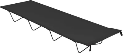 Image de Lit de camping 180x60x19 cm Tissu Oxford et acier Noir