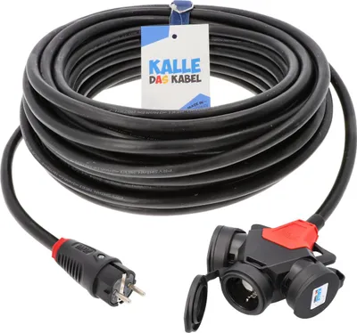 Produktbild von Kalle Verlängerungskabel Schuko 2,5mm² 3-Fach Kupplung IP54 15 Meter