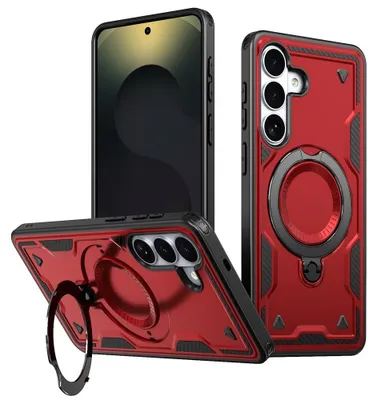 Produktbild von Samsung Galaxy S26 Hülle - Coverup Armor Back Cover met MagSafe Compatible Kickstand - Rot