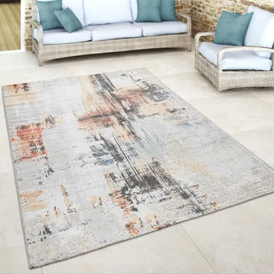 Immagine prodotto di Tappeto da esterno Balcone Terrazza Tappeto da cucina vintage Motivo astratto Beige Crema Dimensioni 60x100 cm