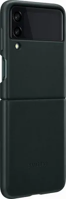 Image de Coque pour Samsung Galaxy Z Flip 3 Premium Cuir Verte Samsung